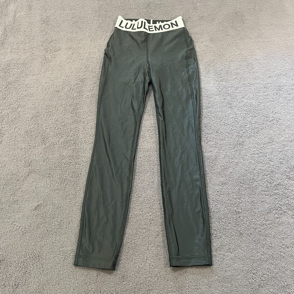 Lululemon Gray Yoga Workout High Shine Activewear Leggings Women’s Size 0